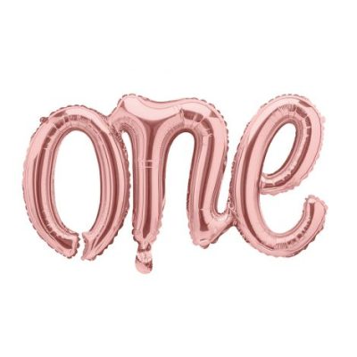 Balon folie one rose gold 66x37 cm  Party Deco PDFB75S-019R