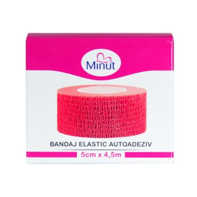 Bandaj elastic autoadeziv Minut rosu 5 cm x 4.5 m
