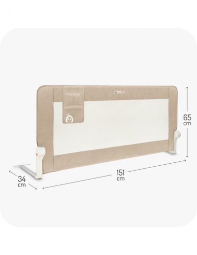 Bariera de siguranta rabatabila pentru pat Momi Lexi XL Plus Beige