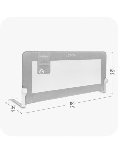 Bariera de siguranta rabatabila pentru pat Momi Lexi XL Plus Grey