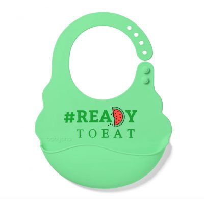 Baveta Babyono din silicon ajustabila verde