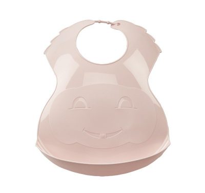 Baveta Thermobaby din plastic moale Roz Pudra