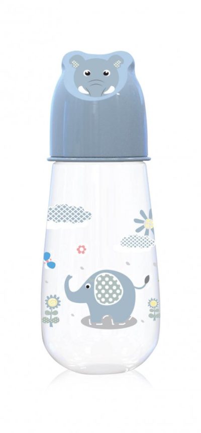 Biberon Animals 125 ml capac decorat 0 luni+ Moonlight Blue