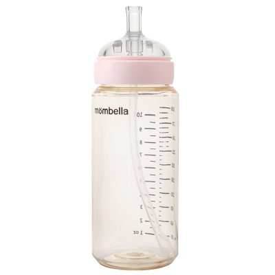 Biberon anti-colici Mombella 300 ml cu tetina din silicon L, flux rapid 6-9 Luni Old Rose