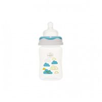 Biberon gat larg Minut Baby cu tetina silicon 150 ml turcoaz