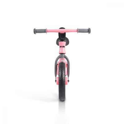 Bicicleta copii fara pedale Byox Go On pink 12 inch, roti din spuma EVA, scaun reglabil 32-41 cm, cadru din aliaj de magneziu, roti din spuma rezistenta, greutate maxima 30 kg