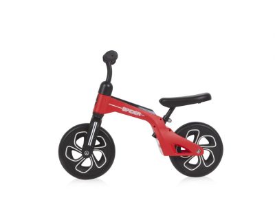 Bicicleta copii fara pedale Lorelli Spider Red 10 inch, cadru usor din aluminiu, ghidon reglabil, scaun ajustabil pe inaltime de la 29 cm la 34 cm fata de sol