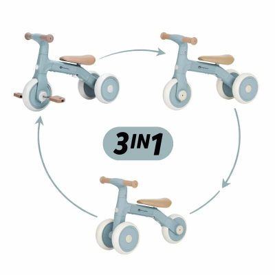 Bicicleta/tricicleta, Petite&Mars, 3 in 1, Multifunctionala, Cu/fara pedale, Ghidon directionabil, Sa reglabila pe inaltime, 2.3 kg, Pana la 25 kg, 12-36 luni, Albastru