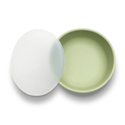 Bol de hranire cu capac din silicon natural si ventuza 6 luni+ Fresh Green