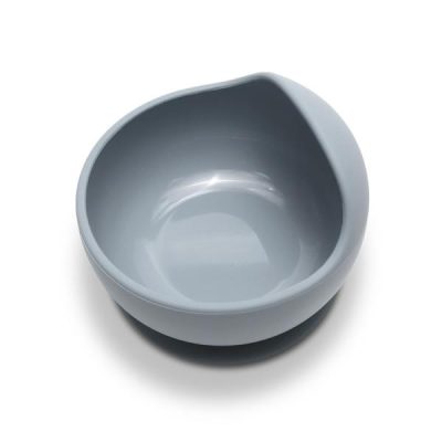 Bol de hranire din silicon natural cu ventuza 6 luni+ Grey