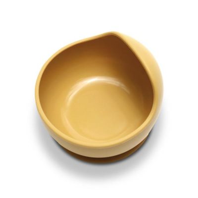 Bol de hranire din silicon natural cu ventuza 6 luni+ Yellow