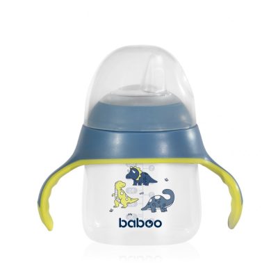 Cana Baboo cu tetina din silicon blue Haze 150 ml, 6 luni+