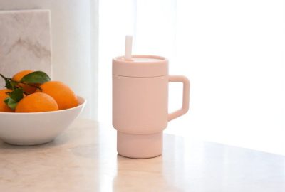 Cana cu pai din silicon Melii pink