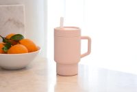 Cana cu pai din silicon Melii pink