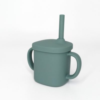 Cana cu pai si capac din silicon Coccorito Mint 180 ml