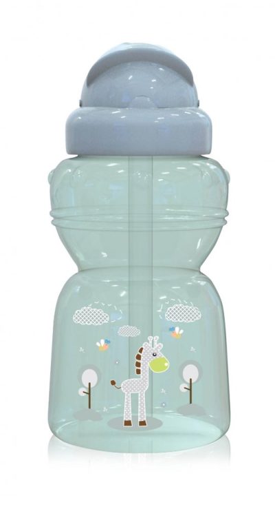 Cana sport Animals cu pai moale si flexibil 6 luni+ 325 ml Mint Green