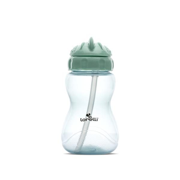 Cana sport cu pai moale si flexibil, capac de protectie rotativ, 275 ml, Green Blue