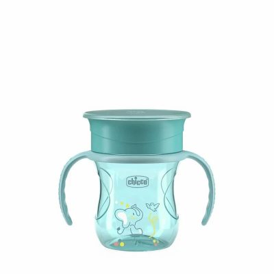 Canuta 360, Chicco, Perfect Cup, Anti-Scurgere, Manere ergonomice, Detasabile, Capacitate 200 ml, Compatibila cu masina de spalat vase, Fara BPA, 12 luni+, Verde