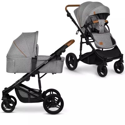 Carucior 2 in 1, Lionelo, Mari Tour, Cu landou individual si salteluta moale, Reversibil, Maner ajustabil, Plasa de tantari, Husa de picioare, Geanta parinti, 22 kg, Conform cu standardele europene de securitate EN1888 si EN1466, Gri
