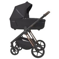 Carucior 2 in 1 pentru copii Espiro Miloo 2.0 Diamond Black cu sezut reversibil, suport reglabil pentru picioare, bara detasabila, greutate admisa 22 kg