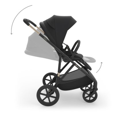 Carucior 2 in 1 pentru copii Kinderkraft Prime 3 Black, suspensii, suport reglabil pentru picioare, greutate admisa 22 kg