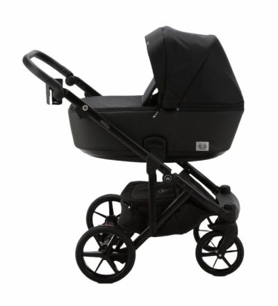 Carucior 3 in 1 Adamex Monaco Linen  EcoLeather PS1 Black Onyx, scoica testata ADAC, suspensii, maner reglabil, suport reglabil pentru picioare, accesorii incluse