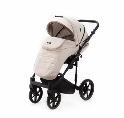 Carucior 3 in 1 Adamex Rimini Alu Tip Collection Linen  EcoLeather RY83 Beige Caramel, scoica testata ADAC, suspensii, maner reglabil, suport reglabil pentru picioare, accesorii incluse
