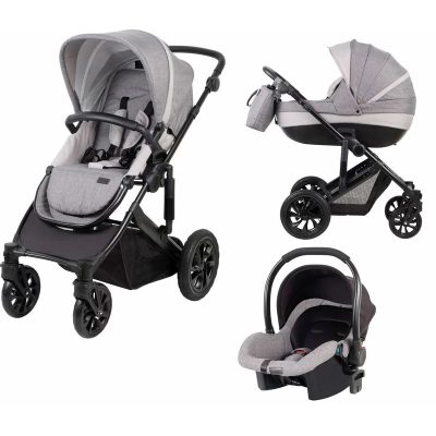 Carucior 3 in 1, FreeON, Trio Comfort, Cu cadru din aluminiu, Reversibil, Grey