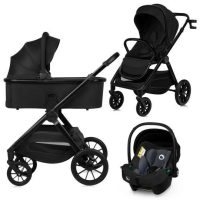 Carucior 3 in 1, Lionelo, Layla, Pana la 22 kg, Cadru aluminiu, Cu landou intarit si salteluta din spuma AirDots, Cu scoica auto testata ADAC, Reversibil, Cu ventilatie 3D, Cu accesorii, EN1888-1, EN1888-2, EN1466, Negru