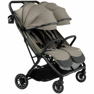 Carucior gemeni, FreeON, Twin Plus, De la nastere pana la 22 Kg, Cadru din aluminiu, Cu accesorii, Conform cu standardul european EN 1888-1:2018, Bej