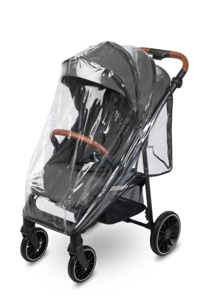 Carucior pentru copii Caretero Elma Dark Grey 0-4 ani,spatar reglabil, roti EVA, copertina extensibila, maner parental reglabil, husa de ploaie si saculet iarna incluse