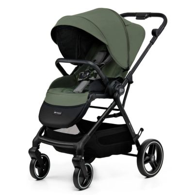 Carucior pentru copii Kinderkraft Yoxi Mystic Green 2 in 1, suspensii, spatar reglabil, maner ajustabil, accesorii