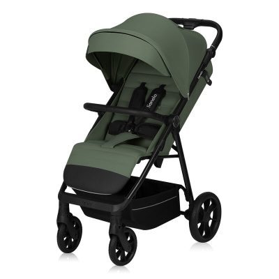 Carucior pentru copii Lionelo Iva Verde sport, sustine 22 kg, spatar reglabil, suspensii, maner ajustabil