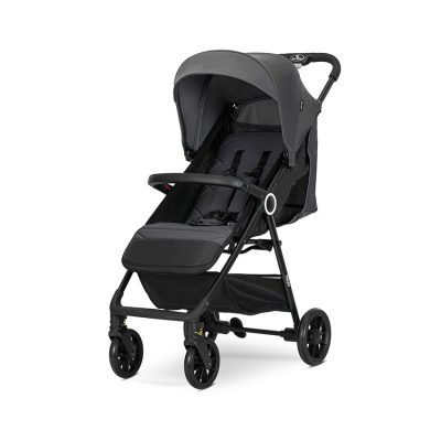 Carucior pentru copii Lorelli Noir Grey, sistem de pliere cu o singura mana, suspensii, suport pentru picioare reglabil, greutate suportata 22 kg