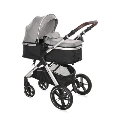 Carucior pentru copii Lorelli Viola Opaline Grey transformabil, cu suspensii, cadru din aluminiu, parte sport reversibila, bara frontala detasabila, multiple accesorii, greutate admisa 22 kg