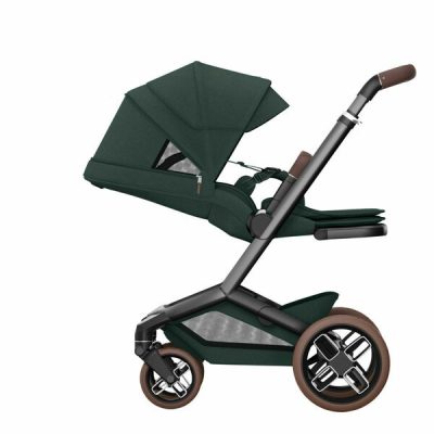 Carucior pentru copii Maxi-Cosi Fame Twillic Black reversibil, cu suspensii, maner reglabil, iluminare frontala, greutate admisa 22 kg