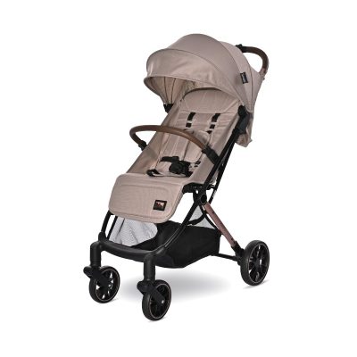 Carucior pentru nou-nascut, Lorelli Ribera, tip troler, dimensiuni compatibile avion, Beige Warm