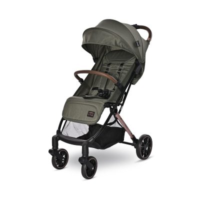 Carucior pentru nou-nascut, Lorelli Ribera, tip troler, dimensiuni compatibile avion, Green Aspen