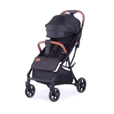 Carucior sport, BabyTrold, Piza, Pliere cu o mana, Usor- 7 kg, Spatar ajustabil in pozitii multiple, Pana la 22 kg, 6 luni+, Negru