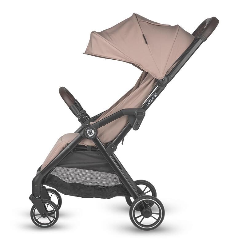 Carucior sport cu pliere compacta automata Coccolle Arella, Cadru aluminiu, Roti detasabile, Spatar reglabil, Protectie UV, Centura de siguranta in 5 puncte, Copertina extensibila, Ventilatie, Sarcina maxima 22 kg, Sand Beige
