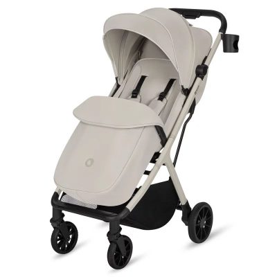 Carucior sport, Lionelo, Cloe Plus, Cu accesorii, Cadru din aluminiu, Pana la 22 kg, Usor, Pliere compacta pentru avion, cu o singura mana, Ideal pentru toate tipurile de suprafete, 6 luni+, Bej