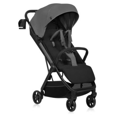 Carucior sport, Lionelo, Julie Air, Greutate redusa - 7.5 kg, Sustine 22 kg, 6 luni+, Capotina impermeabila, Protectie SPF 50+, Include suport sticla, Pliere compacta pentru calatorii, Conform cu EN1888-1 si EN1888-2, Gri