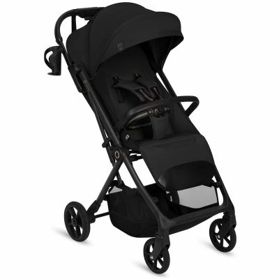 Carucior sport, Lionelo, Tansi, Pliere automata, Ultracompact, Manevrare cu o mana, Roti cu tehnologie GravelTech, Spatar si suport picioare reglabile, 6-48 luni, Sustine 22 kg, Negru