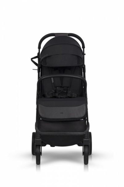 Carucior sport pentru copii dual fold EasyGo Faro, certificat pana la 22 kg, accesorii si geanta transport incluse, Ebony Black