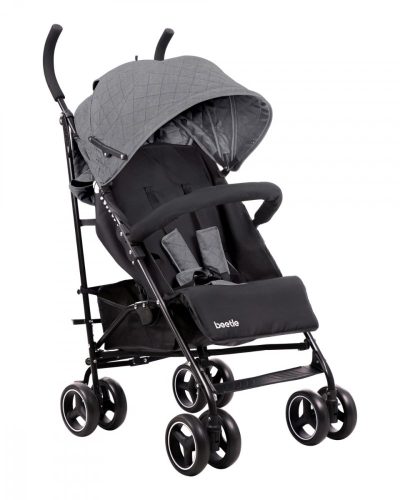 Carucior sport pentru copii KikkaBoo Beetle Grey cu Spatar reglabil,Bara de protectie detasabila,Pliere tip umbrela si greutate redusa ,Copertina reglabila cu plasa de ventilatie,Roti pivotante detasabile,Pana la 22kg