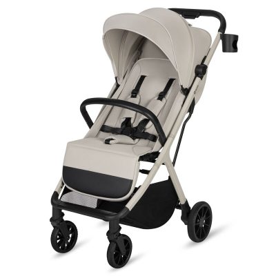 Carucior sport pentru copii Lionelo Cloe Plus Bej cu accesorii, cadru din aluminiu, pana la 22 kg, usor, pliere compacta pentru avion, cu o singura mana, ideal pentru toate tipurile de suprafete, 6 luni+