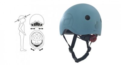 Casca de protectie pentru copii cu sistem de reglare magnetic cu led Scoot  Ride Rose S-M 3 ani+