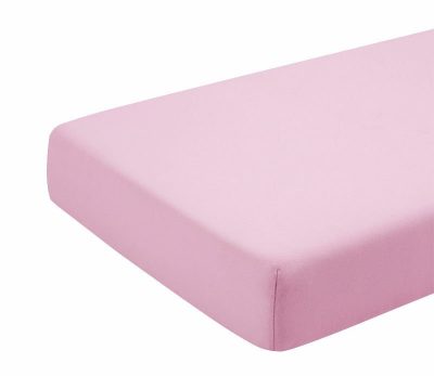 Cearceaf roz KidsDecor cu elastic din bumbac 70 x 120 cm