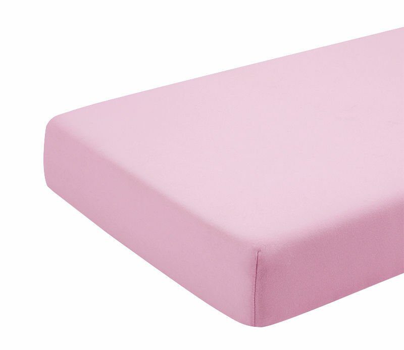 Cearceaf roz KidsDecor cu elastic din bumbac 70 x 120 cm