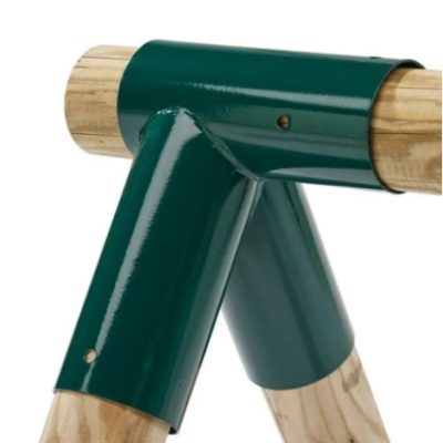 Coltar verde pentru leagane, metalic, dreapta, 100x80, pentru lemn rotund
